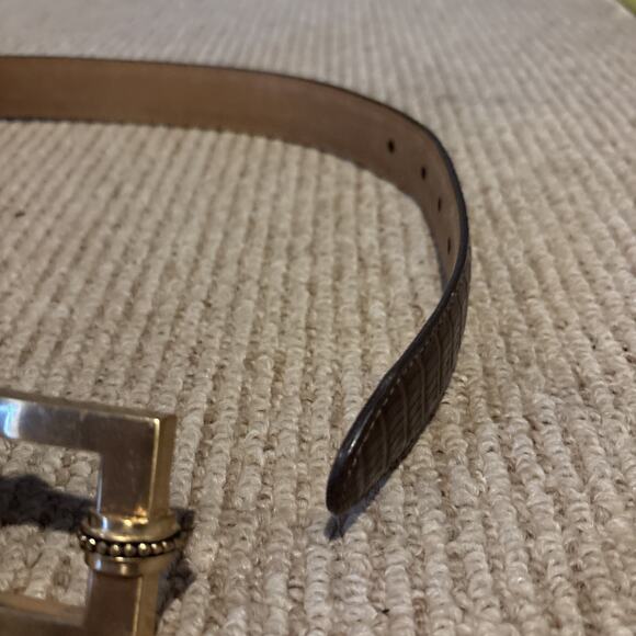 VTG Brighton Women's Belt Brass Buckle Leather Small - Picture 3 of 9